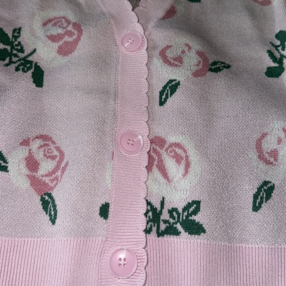 NWT Willlow & Wind Pink valentine’s Day Rose Cardigan - Picture 3 of 8